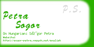 petra sogor business card